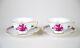 Herend Chinese Bouquet Raspberry (ap) Footed Demitasse Cups & Saucers #735