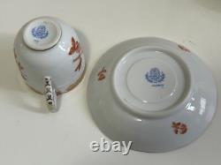 Herend Fortuna Rust 4 Sets of Demitasse Cup & Saucer 8 Pieces Tea Coffee Cups