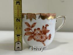 Herend Fortuna Rust 4 Sets of Demitasse Cup & Saucer 8 Pieces Tea Coffee Cups