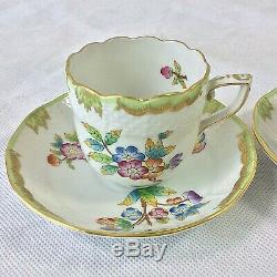 Herend Queen Victoria 1 Set 2 Mocha Demitasse Cups Saucers 2 Sets Avail 711 Vbo