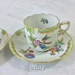 Herend Queen Victoria 1 Set 2 Mocha Demitasse Cups Saucers 2 Sets Avail 711 Vbo