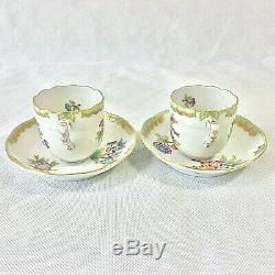 Herend Queen Victoria 1 Set 2 Mocha Demitasse Cups Saucers 2 Sets Avail 711 Vbo