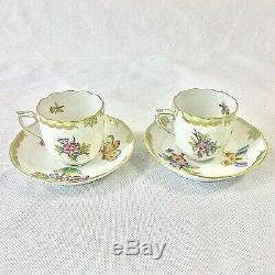 Herend Queen Victoria 1 Set 2 Mocha Demitasse Cups Saucers 2 Sets Avail 711 Vbo