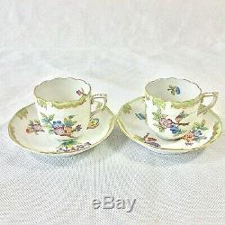 Herend Queen Victoria 1 Set 2 Mocha Demitasse Cups Saucers 2 Sets Avail 711 Vbo