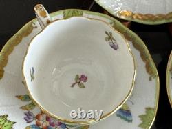Herend Queen Victoria #711 Set of 2 Demitasse Cups and Saucers Plus 1 Saucer