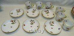 Herend Rothschild 6 Demitasse Cups & Saucers Birds & Insects