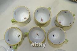 Herend Rothschild 6 Demitasse Cups & Saucers Birds & Insects