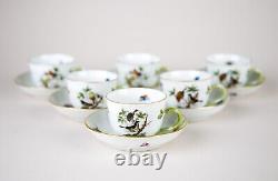 Herend Rothschild Bird Demitasse Cups & Saucers #1711 Set of 6 Vintage Hungary