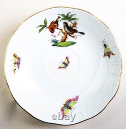 Herend Rothschild Bird Demitasse Cups & Saucers #708 Set of 6 Vintage Hungary