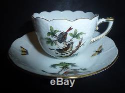 Herend Rothschild Bird Set of 8 Demitasse Cups/Saucers Retail $1,520