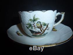 Herend Rothschild Bird Set of 8 Demitasse Cups/Saucers Retail $1,520