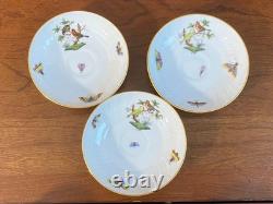 Herend Rothschild Bird coffee / demitasse cups and saucers set of 3, 1709/RO