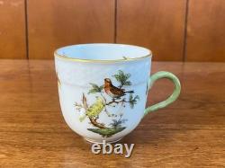 Herend Rothschild Bird coffee / demitasse cups and saucers set of 3, 1709/RO