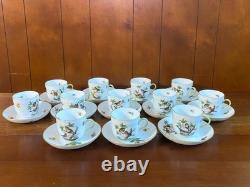 Herend Rothschild Bird demitasse/mocha coffee cups & saucers, set of 8, 1707
