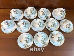 Herend Rothschild Bird demitasse/mocha coffee cups & saucers, set of 8, 1707