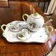 Herend Rothschild Birdteapot With Lid, Serving Tray And 2 Demitasse Cups/saucers