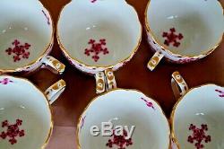Herend Waldstein red mocha or demi-tasse 6 cups and 6 saucers 711