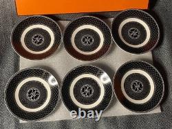 Hermes Black & White Geometric Demitasse 8 Cup and Saucer Set