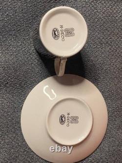 Hermes Black & White Geometric Demitasse 8 Cup and Saucer Set