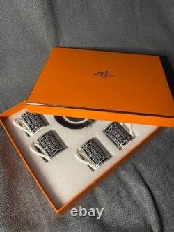 Hermes Black & White Geometric Demitasse 8 Cup and Saucer Set