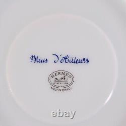 Hermes Bleus d'Ailleurs Demitasse Coffee Cup & Saucer Porcelain 2 Sets with Case