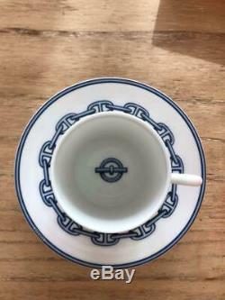 Hermes Chaine Dancre Demitasse Cup and Saucer 2 set Espresso coffee M149