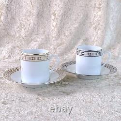 Hermes Demitasse Cup & Saucer Egee Soleil 2 Sets Espresso Porcelain Tableware