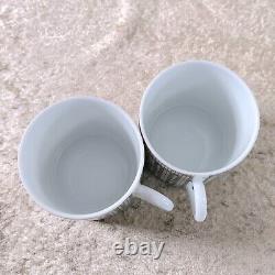 Hermes Demitasse Cup & Saucer Mosaique Au 24 Platinum 2 Sets Tableware withCase