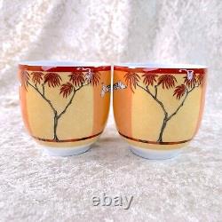 Hermes Demitasse Cup & Saucer Porcelain Tableware AFRICA ORANGE 2 Sets withCase