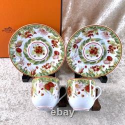 Hermes Demitasse Cup & Saucer Porcelain Tableware Pythagore Pythagoras 2 Sets