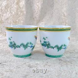 Hermes Demitasse Cup & Saucer Toucans Bird 2 Sets Porcelain Tableware