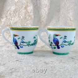 Hermes Demitasse Cup & Saucer Toucans Bird 2 Sets Porcelain Tableware