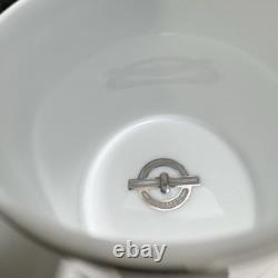 Hermès Espresso Demitasse Cup And Saucer Platinum Chain D'Ancre Set 2PC Auth EUC