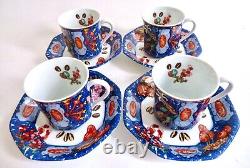 Hermes French Porcelain Demitasse Cups & Saucers in Box Mint Condition