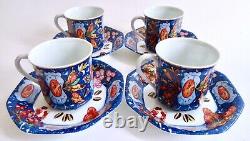 Hermes French Porcelain Demitasse Cups & Saucers in Box Mint Condition