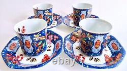 Hermes French Porcelain Demitasse Cups & Saucers in Box Mint Condition