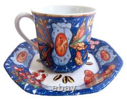 Hermes French Porcelain Demitasse Cups & Saucers in Box Mint Condition