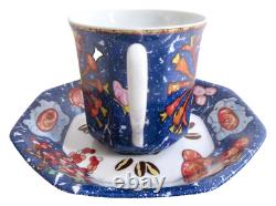 Hermes French Porcelain Demitasse Cups & Saucers in Box Mint Condition