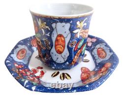 Hermes French Porcelain Demitasse Cups & Saucers in Box Mint Condition