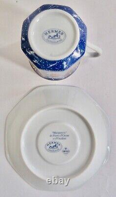 Hermes French Porcelain Demitasse Cups & Saucers in Box Mint Condition