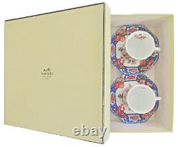 Hermes French Porcelain Demitasse Cups & Saucers in Box Mint Condition