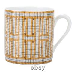 Hermes Mosaique Au 24 Pair of Demitasse Cup & Saucer gold espresso coffee withBox