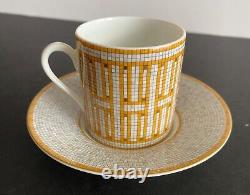 Hermes Mosaique Demitasse Cup & Saucer Unused Mint Condition