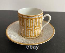 Hermes Mosaique Demitasse Cup & Saucer Unused Mint Condition