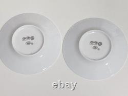 Hermes Paris Demitasse Cup Saucer CHAINE D'ANCRE PLATINUM 2 Sets Tableware