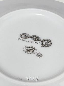Hermes Paris Demitasse Cup Saucer CHAINE D'ANCRE PLATINUM 2 Sets Tableware
