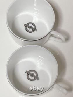 Hermes Paris Demitasse Cup Saucer CHAINE D'ANCRE PLATINUM 2 Sets Tableware