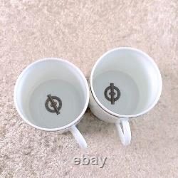 Hermes Paris Demitasse Cup Saucer CHAINE D'ANCRE PLATINUM 2 Sets Tableware withBox