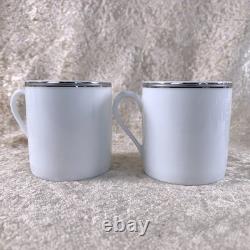 Hermes Paris Demitasse Cup Saucer Chaine d'Ancre Platinum 4 Sets Tableware
