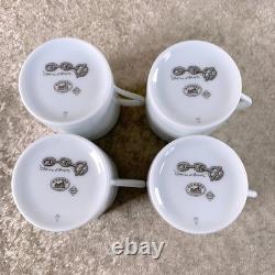 Hermes Paris Demitasse Cup Saucer Chaine d'Ancre Platinum 4 Sets Tableware